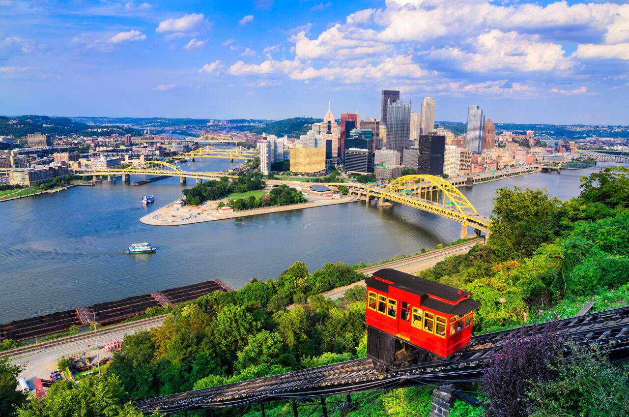 #9. Pittsburgh Aerial view Pittsburgh skyline.