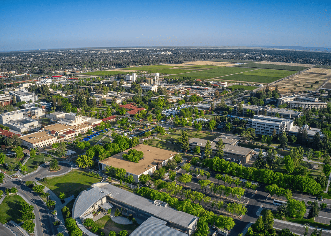 #17. Fresno, California Aerial View of a Public Land University in Fresno,