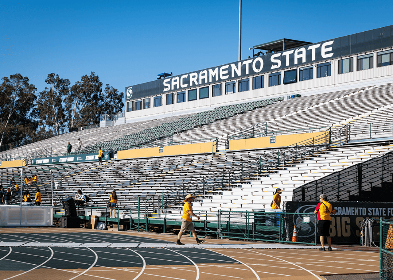 #8. Sacramento, California View of the bleachers at Sacramento State's Hornet Stadium.