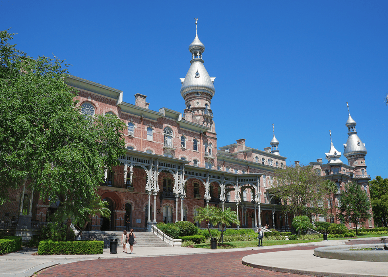 #3. Tampa, Florida Students walking on the University of Tampa campus.