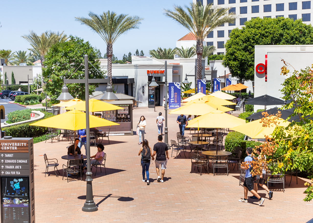 #18. Irvine, California A view of students walk around the retail area of University Center at UCI.